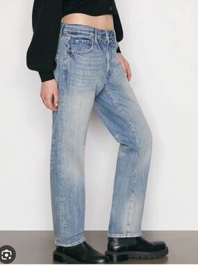 Frame Denim Le Slouch Newell Blue Jeans Boyfriend Low Slung Relaxed Cotton 27